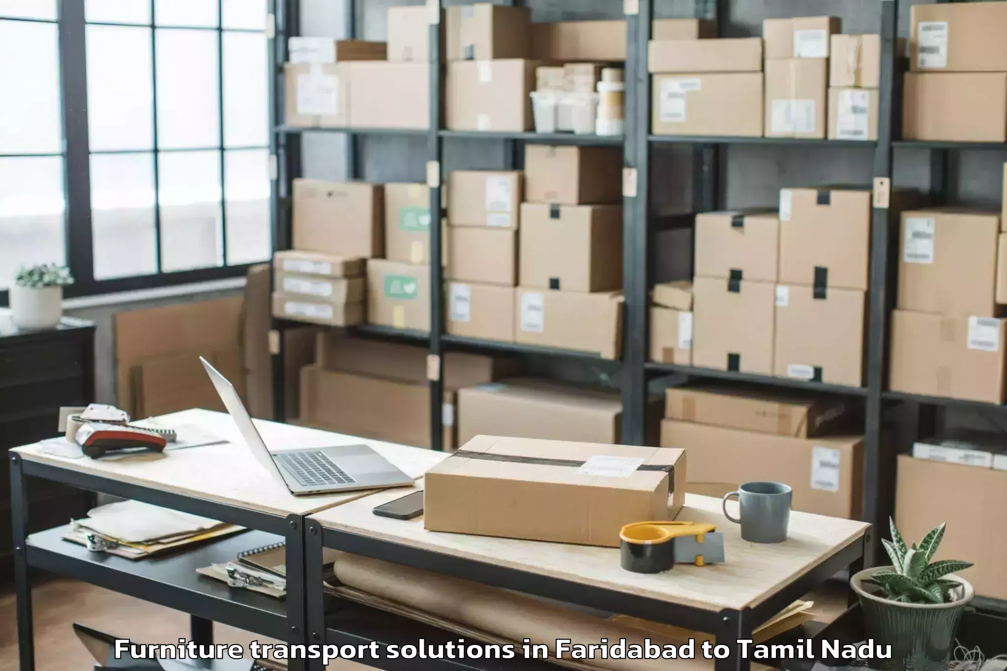 Trusted Faridabad to Tiruvottiyur Furniture Transport Solutions